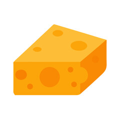 Flat vector illustration of a block of Swiss cheese