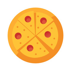 Pizza pie slices flat illustration with white background