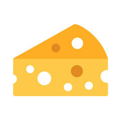 Cheese wedge illustration with holes against white background