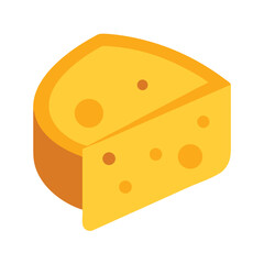 Isometric Cheese Slice with Holes on a white background