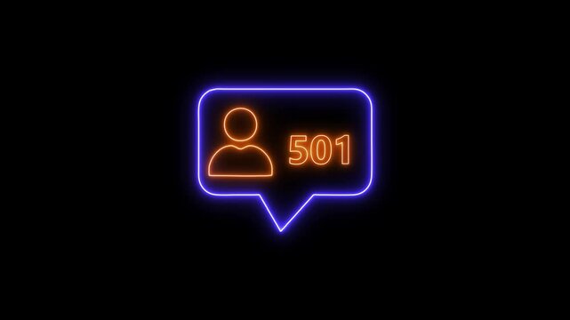 Glowing neon blue user notification icon with the number 2000, featuring a bright holographic profile symbol on a dark background for modern social media, tech apps, and futuristic UI concepts.