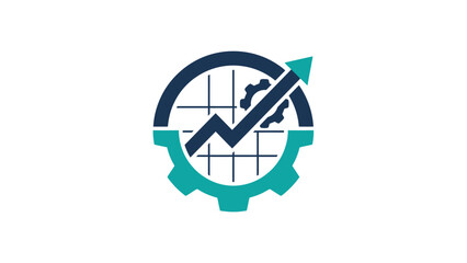 Strategic Business Growth Analytics Gear Icon Design