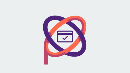 Abstract Secure Payment Card Icon Digital Transaction Confirmation Symbol