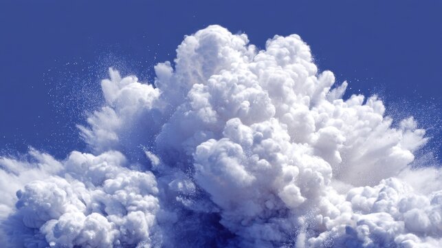 A large white cloud with a blue sky in the background. The cloud is very fluffy and looks like it's about to burst
