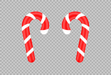 Festive Christmas candy cane duo on transparent background symbolizing holiday cheer and sweetness
