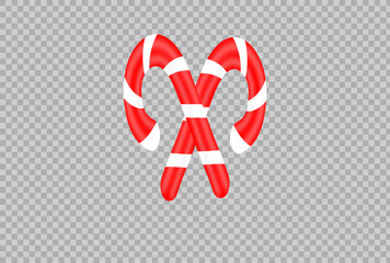 Festive Christmas Candy Canes in Red and White Holiday Treat Illustration