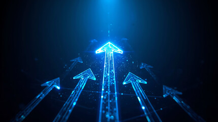 Abstract Arrows Pointing Upward Symbolizing Growth and Success in Business Technology Innovation