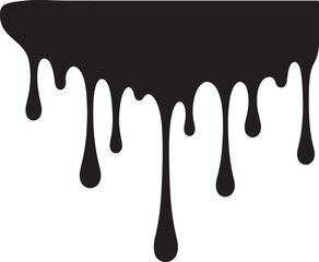 Paint dripping liquid flow design silhouette vector