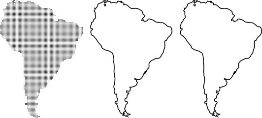 Vector of South America map outline vector illustration in simple flat design isolated on white background for infographic and design element