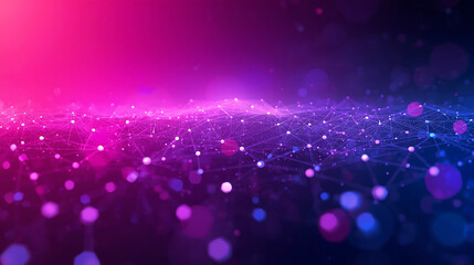 Abstract network background with glowing nodes and connections for technology and science related presentations