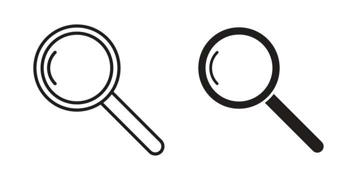 Loupe icons vector collection for web designs. flat icons