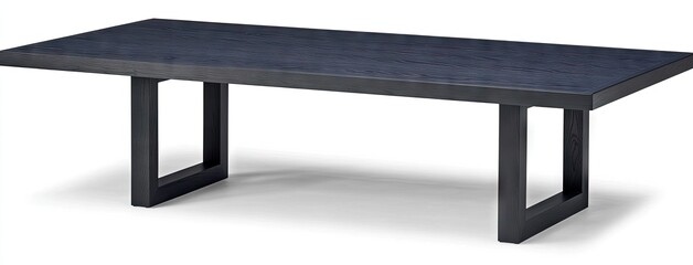 A vibrant blue table tennis table set up for fun games, featuring a net and black metal frame on a bright white background