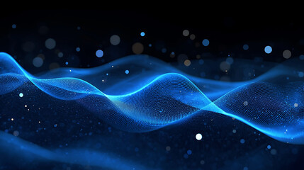 Dynamic blue wave pattern on dark background abstract futuristic technology illustration wallpaper design