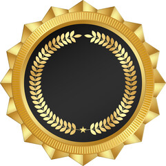 Gold and Black Certificate Seal Badge