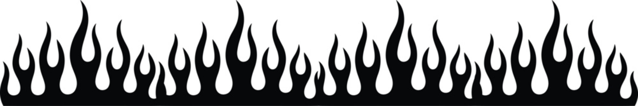 Black flame border graphic fire illustration