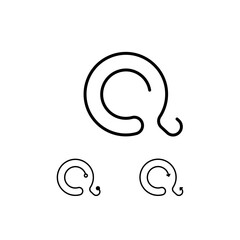 Technical letter Q alphabet font made in thin line