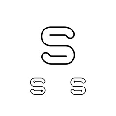 Technical letter S alphabet font made in thin line