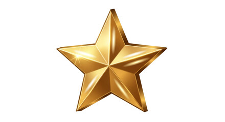 Fototapeta premium Stunning three dimensional shiny gold star award icon symbolizing achievement excellence and quality recognition
