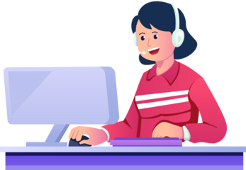 Here are remaining keywords + fresh keyword suggestions based on this illustration (customer support, call center, office work, remote work)