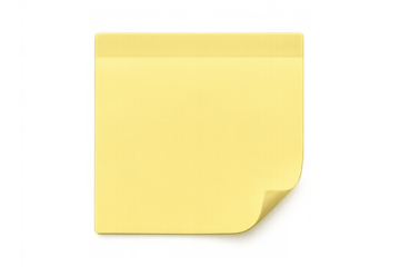 Yellow blank sticky note providing space for messages, reminders, or organizational tasks, perfect for office and planning