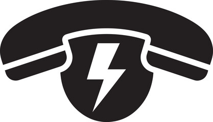 Black shield with white lightning bolt and curved abstract elements vector