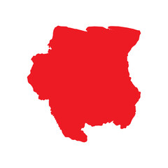 Fototapeta premium Abstract Red Suriname Simple Map