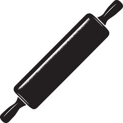 Classic rolling pin kitchen utensil in monochrome drawing for baking and pastry preparation