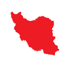 Abstract Red Iran Simple Map