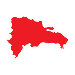 Abstract Red Dominican Republic Simple Map