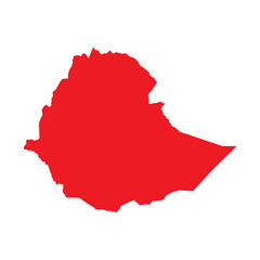 Obraz premium Abstract Red Ethiopia Simple Map