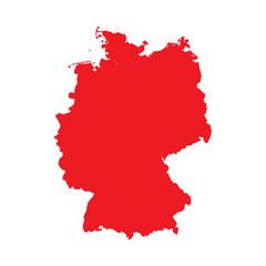 Abstract Red Germany Simple Map