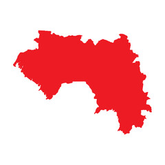 Fototapeta premium Abstract Red Guinea Simple Map