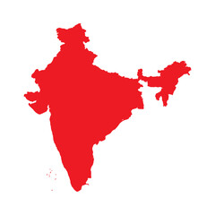 Fototapeta premium Abstract Red India Simple Map