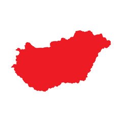 Abstract Red Hungary Simple Map