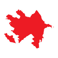 Abstract Red Azerbaijan Simple Map
