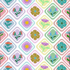 Floral seamless geometric pattern background fabric pattern bussines vintage