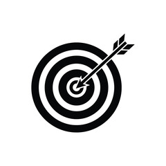 Target and Arrow Icon. Goal, Success, and Marketing Strategy Symbol.