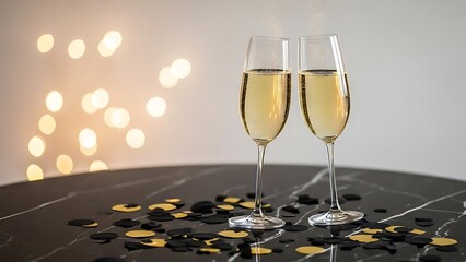 happy new year, new year's eve, silvester, new year, celebration greeting card, new year card - Year 2026 in sparkler font and firework fireworks pyrotechnic, isolated on black night sky background