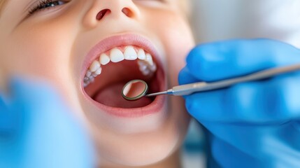 Smiling boy enjoying a dental checkup with caring female dentist