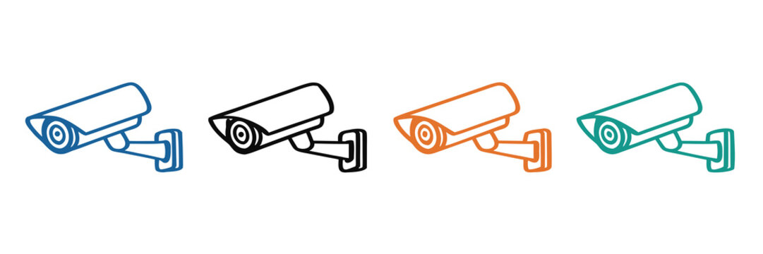 Security camera icons for protection and surveillance needs,Set of CCTV icons. Home security cameras icons,Vector illustration.CCTV vector icon set.Video surveillance CCTV camera icon. Security camera