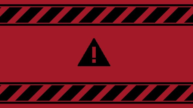 Red-and-Black-Warning-Screen-Simple-Static-Hazard-Symbol-Abstract-Security-Alert-Background-Danger-Zone-Tape-and-Exclamation-Mark
