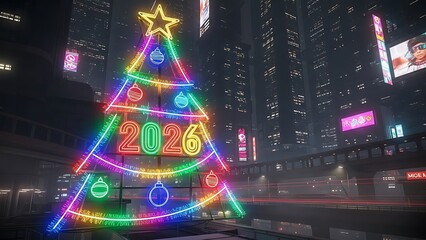 happy new year, new year's eve, silvester, new year, celebration greeting card, new year card - Year 2026 in sparkler font and firework fireworks pyrotechnic, isolated on black night sky background