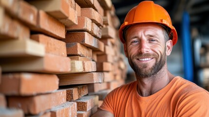Bricklayer constructs barn wall in garden with care and expertise