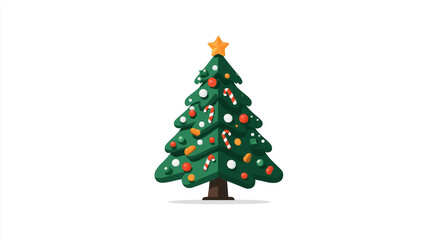 decorated christmas tree illustration
