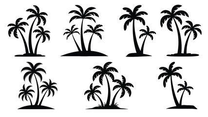 Obraz premium tropical coconut, palm tree silhouette