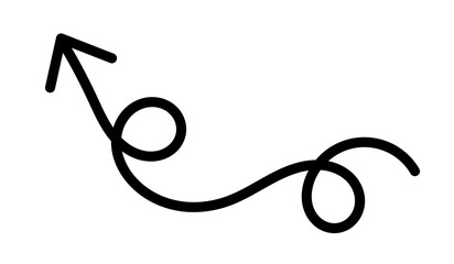 Hand drawn curly arrow