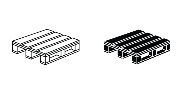 Pallet icon. Line with editable stroke and flat for Web