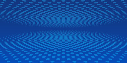Blue pixel background. Abstract digital pattern with square elements grid. Futuristic dotted mesh with gradient effect. Geometric minimal digital design. Modern vector illustration.