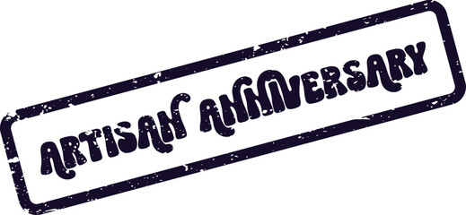 A rustic Artisan Anniversary rubber stamp impression for commemorating special business milestones