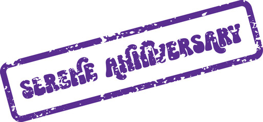 Serene Anniversary peaceful stamp for tranquil celebration announcements or commemorative events